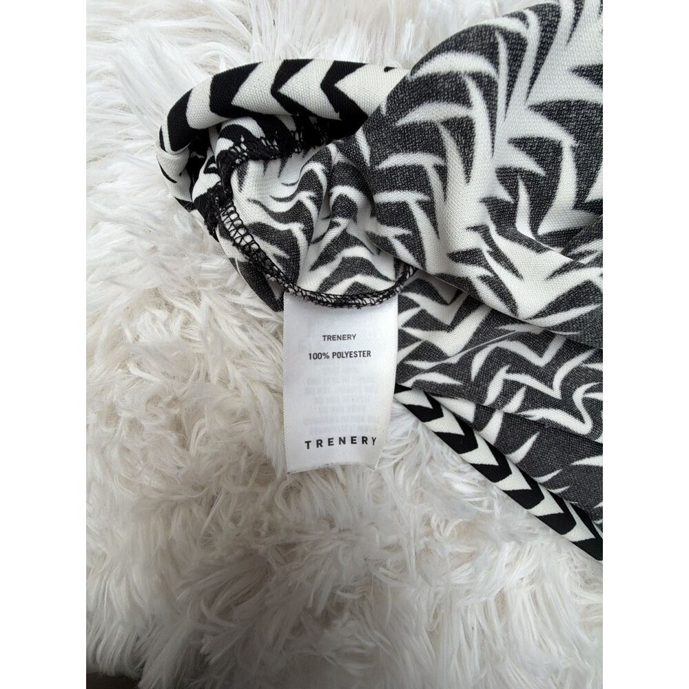 Trenery Black And White Geometric Print Wrap Dress Size S